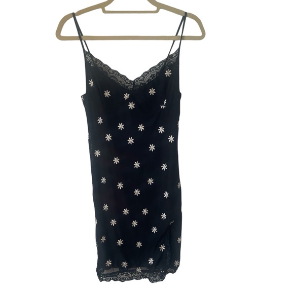 motel rocks black daisy dress 60s Black & White Grid Print Mini Dress, As Is main image 0